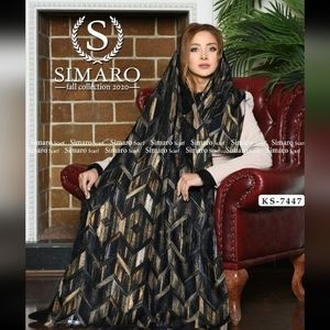 Beautiful brown cream black shawl scarf